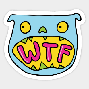 WTF Distressed Shocked Shooketh Dog Sticker